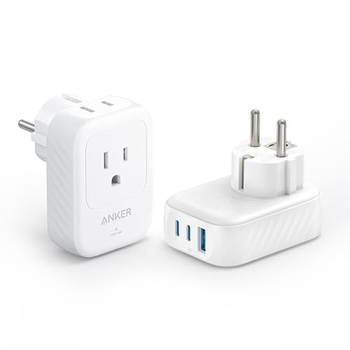 2 Pack Anker US to Europe Travel Plug Adapter