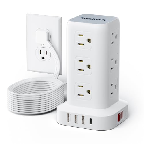 16.5FT Flat Plug Surge Protector Power Strip Tower