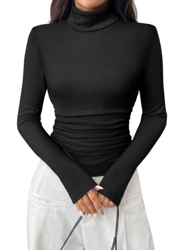 PRETTYGARDEN Long Sleeve Turtleneck Top