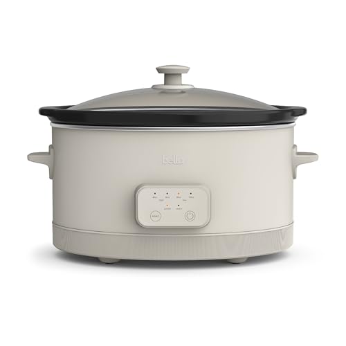 BELLA 6 Qt Programmable Slow Cooker Nonstick Dishwasher Safe
