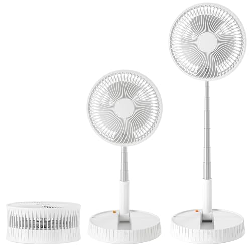 Portable Foldable Rechargeable Standing Fan, 4000mAh, 4-Speed