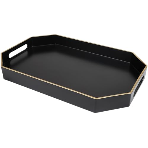 Octagon Decorative Tray with Handles for Serving & Display