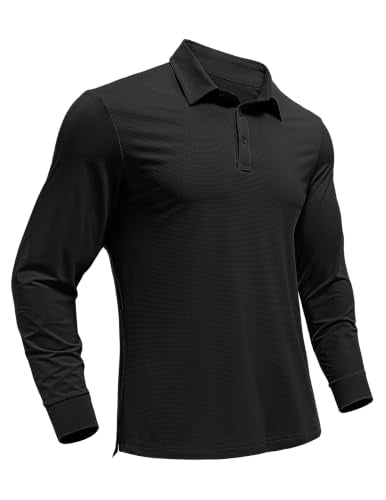 PINSPARK Long Sleeve Golf Polo Shirt
