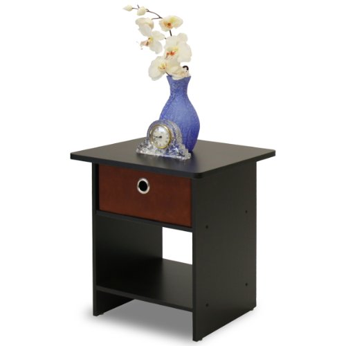 1 Pack End Table with Drawer, Nightstand, Side Table