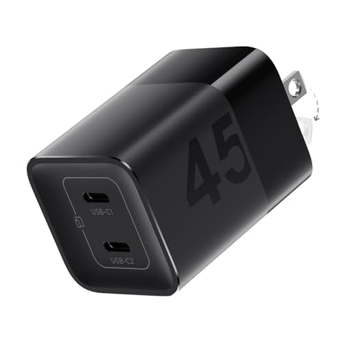 45W GaN Dual USB C Fast Charger Block