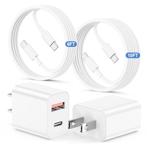 2 Pack iPhone 15 Fast Charger USB C Cable Set