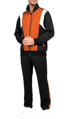 Sun Lorence Men’s Athletic Full Zip Tracksuit Set