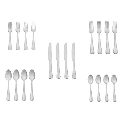 Amazon Basics 20-Piece Stainless Steel Flatware Set
