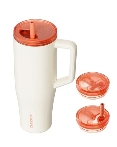 40 oz Insulated Tumbler with Handle and Straw