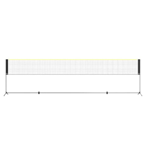 VEVOR Badminton Net, Height Adjustable Volleyball Net, 20ft Wide Foldable Pickleball Net, Portable Tennis Net Set with Poles, Stand, Bag, Rackets, Nylon Shuttlecocks, Kid Backyard Indoor Outdoor Use