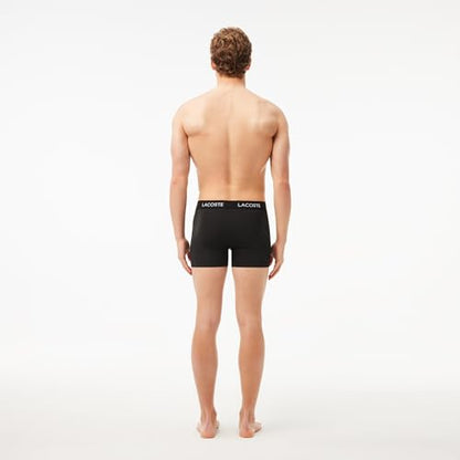 Lacoste Men's Recycled Microfiber Ultra Dry Trunks, 3-pack, Black with Black waistbands, Small