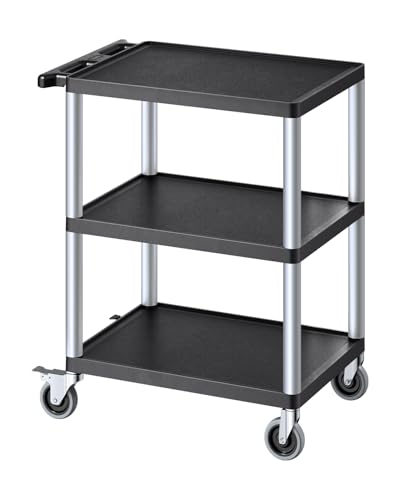 300 lb Heavy Duty Three-Shelf Utility Cart