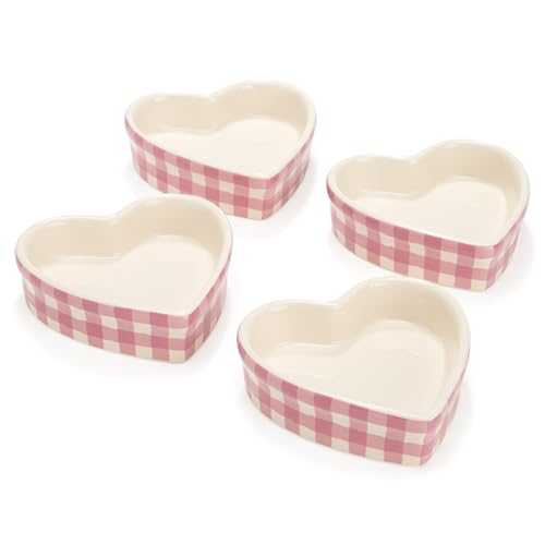 4 Piece Heart Shaped Ceramic Ramekin Set
