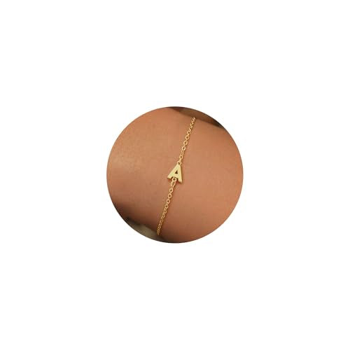 Initial Letter Bracelet 18k Plated Dainty Jewelry (Gold Or Silver)