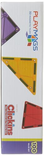 Playmags 100-Piece Magnetic Building Tiles Set