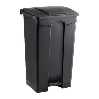 Safco Step-On Indoor Plastic Trash Can for Home & Commercial Use, Hands-Free Disposal, 23 Gallon, Black