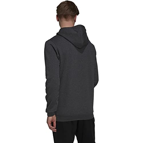 adidas Men's Essentials Fleece Hoodie, Dark Grey Heather/Black, Small