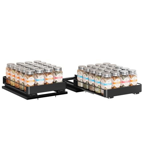 2 Pack Vertical Pull Out Spice Rack Organizer