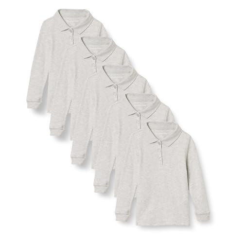 5 Pack Amazon Essentials Toddler Girls Uniform Polo Shirts