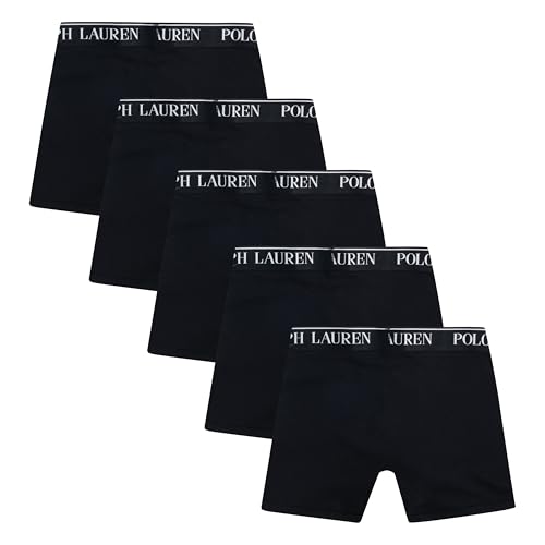 Polo Ralph Lauren Boys' 5-Pack Boxer Briefs, Black