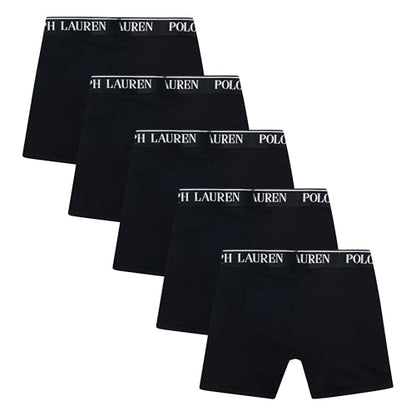Polo Ralph Lauren Boys' 5-Pack Boxer Briefs, Black