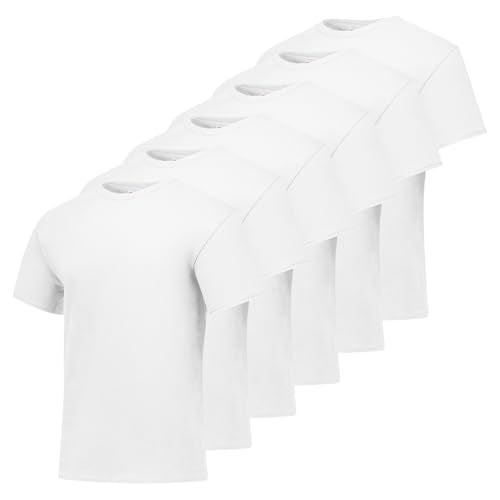 6 Pack Hanes Men's Essentials Short Sleeve T-Shirts