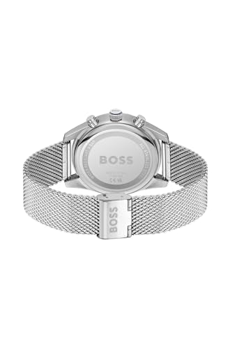 BOSS Skytraveller Men's 44mm Stainless Steel Chronograph Wristwatch - Water Resistant up to 5ATM/50 Meters, Sporty and Sophisticated