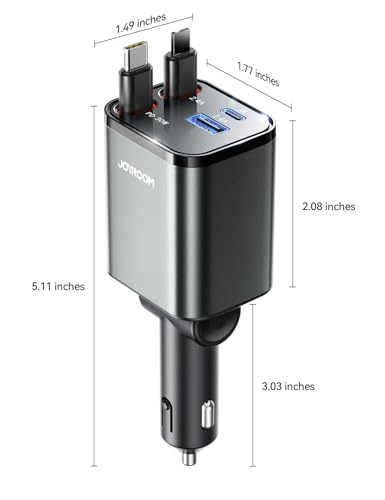 JOYROOM 69W Retractable Car Charger for iPhone