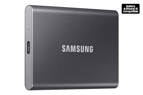 SAMSUNG T7 Portable SSD, 4TB External Solid State Drive, Speeds Up to 1,050MB/s, USB 3.2 Gen 2, Reliable Storage for Gaming, Students, Professionals, MU-PC4T0T/AM, Gray