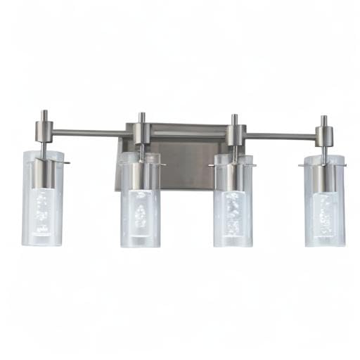 4-Light Brushed Nickel Bathroom Vanity Light
