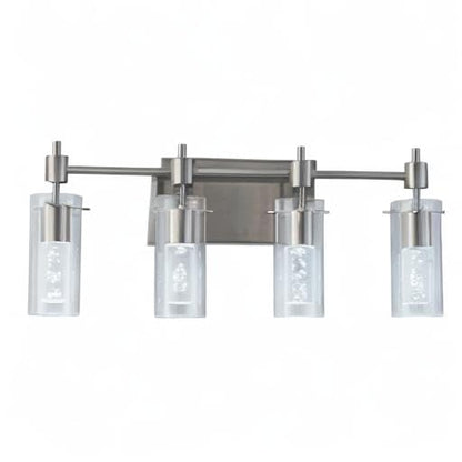4-Light Brushed Nickel Bathroom Vanity Light