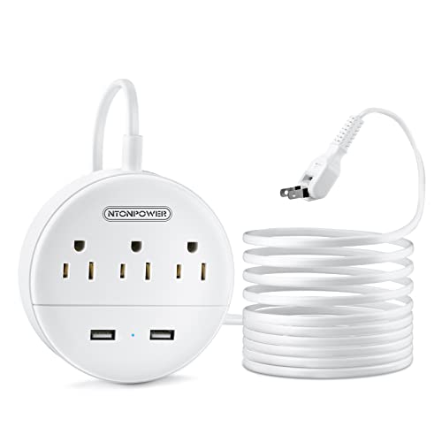 9.8ft 3 Outlet 2 USB Non Grounded Power Strip