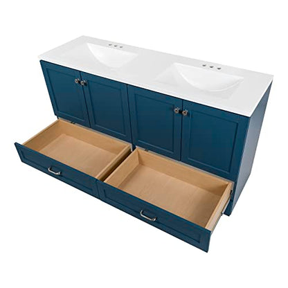 60-Inch Double-Sink Bathroom Vanity with Cabinets