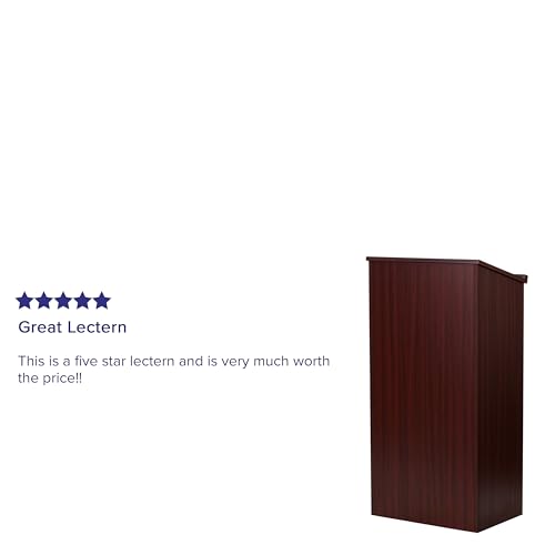 Flash Furniture Mysta Stand-Up Lectern in Mahogany