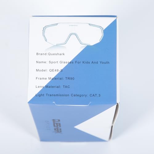 Queshark Kids Sunglasses Polarized, Youth Baseball Sunglasses for 8-16 Boys Girls, Kids Sport Glasses for Cycling Baseball