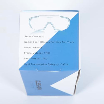 Queshark Kids Sunglasses Polarized, Youth Baseball Sunglasses for 8-16 Boys Girls, Kids Sport Glasses for Cycling Baseball