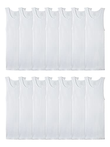 14 Pack Fruit of the Loom Tag-Free Tank Undershirts
