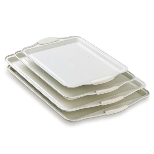 4 Piece Nonstick Stackable Bakeware Set Durable Easy Release