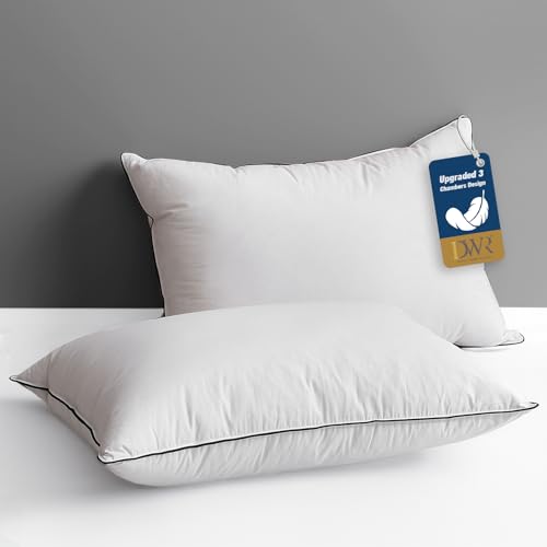 2 Pack Goose Feather Down Bed Pillows