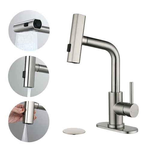 Waterfall Pull Down Single Handle Bathroom Sink Faucet