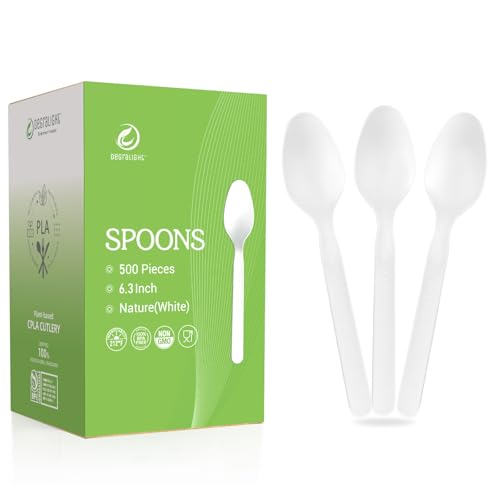 500 Count Compostable Biodegradable Disposable Spoons