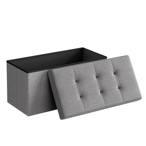 30 Inch Folding Storage Ottoman Bench with Chest