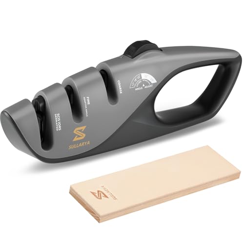 Adjustable 3-Stage Kitchen Knife Sharpener with Strop