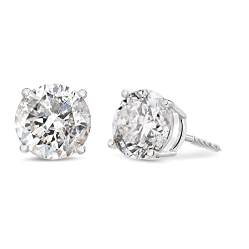 Amazon Essentials Certified 14K White Gold Diamond Stud Earring with Screw Back and Post (0.40 cttw, J-K Color, I1-I2 Clarity) (previously Amazon Collection)