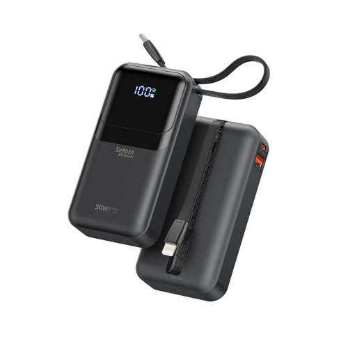 30W Fast Charging 10000mAh Power Bank with Cables