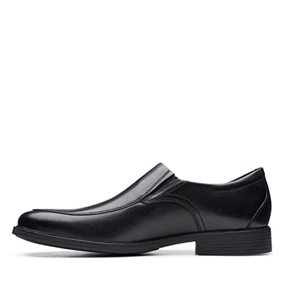 Clarks mens Whiddon Plain Loafer, Black Leather, 10 US