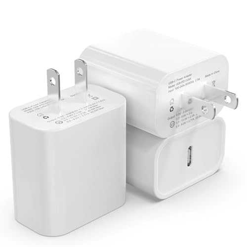 3 Pack 20W USB C Fast Charger Block