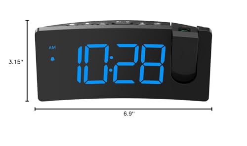 GOLOZA Digital Projection Alarm Clock with USB Charger