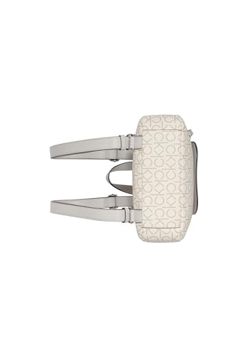 Calvin Klein Reyna Signature Key Item Flap Backpack, Vanilla/Khaki/Dove, One Size