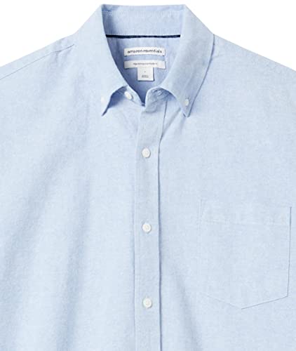 Amazon Essentials Men's Regular-Fit Short-Sleeve Pocket Oxford Shirt, Lavender, Small